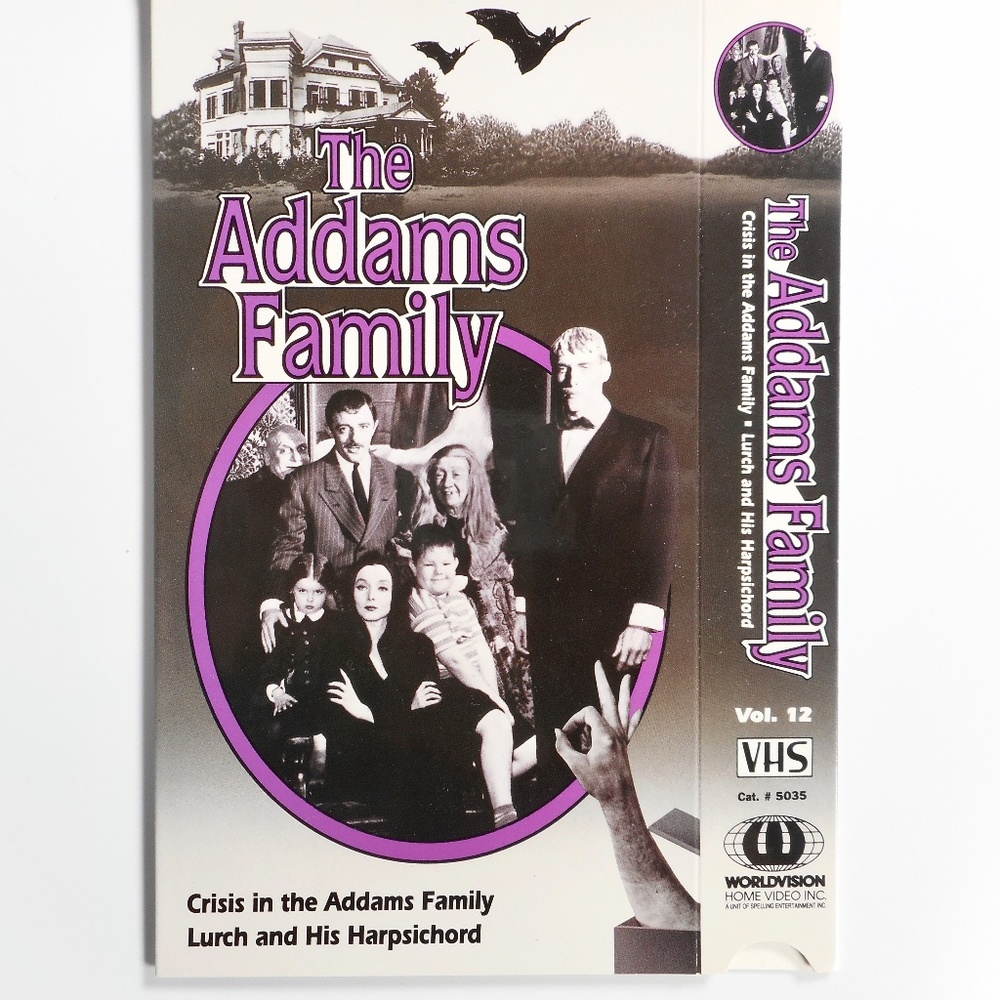 Retro 90s Addams Family 60's TV Show Art Empty VHS Sleeve Spooky Halloween Goth
